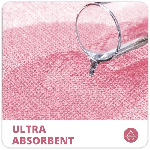 Image of Bosap Toilet Rugs U Shaped Bathroom Rug,Machine Washable Non Slip Quick Dry Super Absorbent Ultra Thin Toilet Mats for Bathroom Toilet.Pink,1'8 inchx2'(20x24inch)