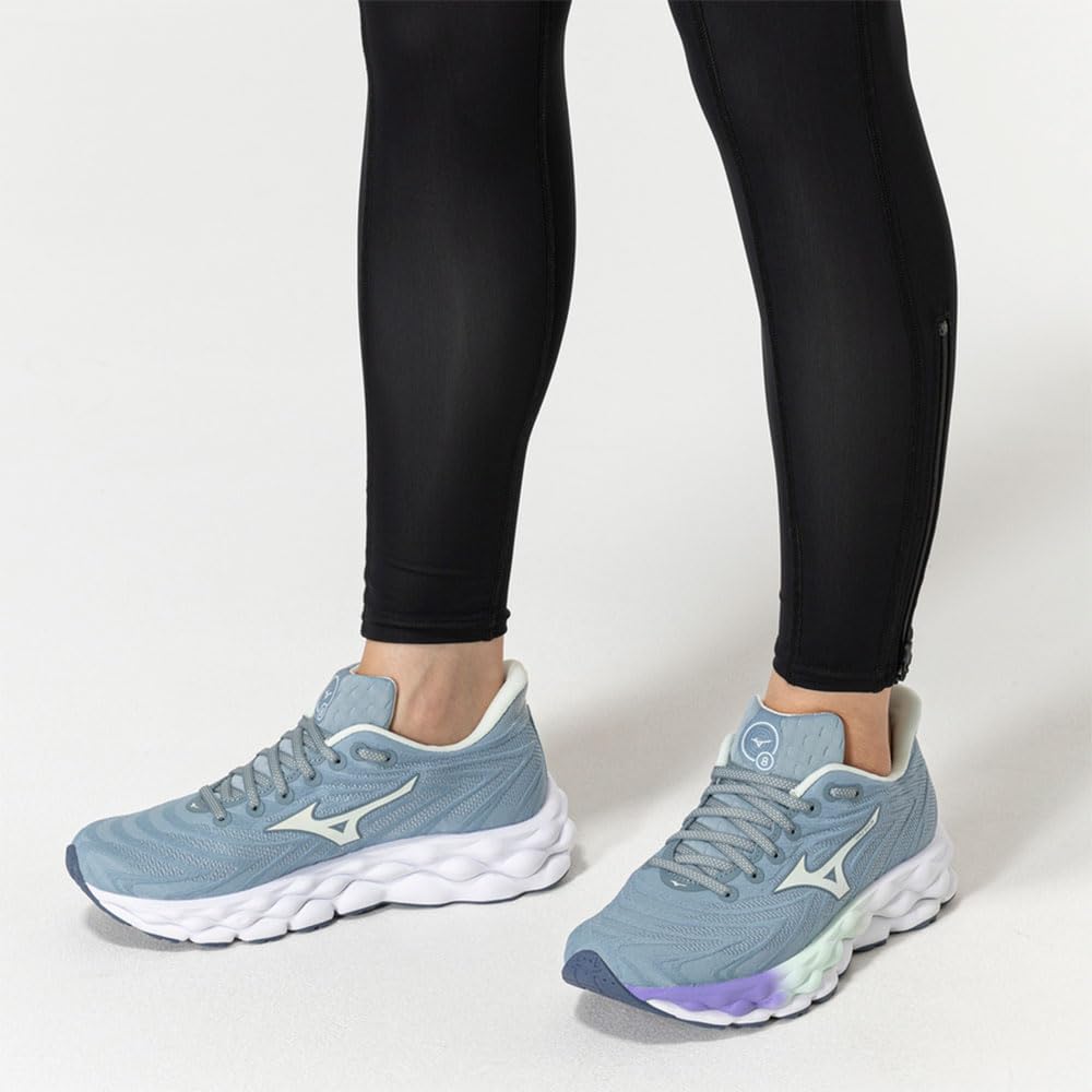 Mizuno Wave Sky 9 – Scarpe da corsa da donna – Bianco neve/Silver Birch/Ultramarine