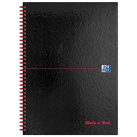 Oxford Black n' Red A4 Wirebound Notebook Cover