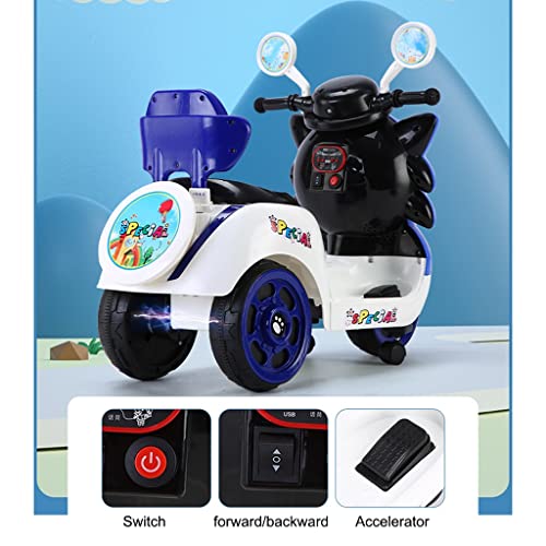 Hemdi 6V Ride Motorcycle For Kids 3 To 8 Years Old, Electric Motorbike For Boys Girls With Training Wheels, Headlights, Music (Color : Red, Size : 90 * 21 * 66Cm) #TOP4