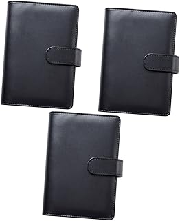 Ciieeo 3 Pçs Adesivo De Couro Caderno De Folhas Soltas Fichário De Folhas Soltas Orçamento Manual Livro Organizador De Dinheiro Para Dinheiro Orçamento Caderno De Couro Pu Portátil