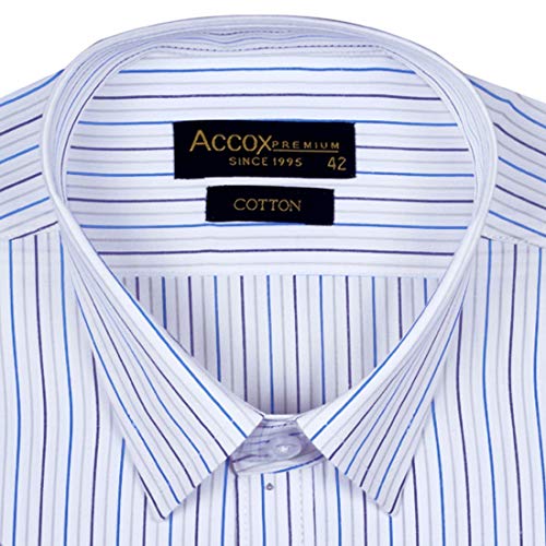 Image of ACCOX Men's Striped Half Sleeves Regular Fit Cotton Formal Checkred Shirts(GCR03)