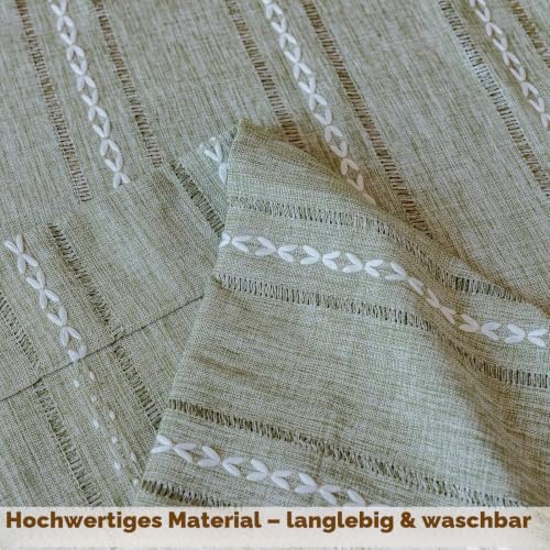 Sutuo Home Boho-Vorhang für Schlafzimmer, Wohnzimmer, Küche, halbverdunkelnd, französisches Landhaus, Vintage, Leinen, Shabby Chic… – Ansicht 6