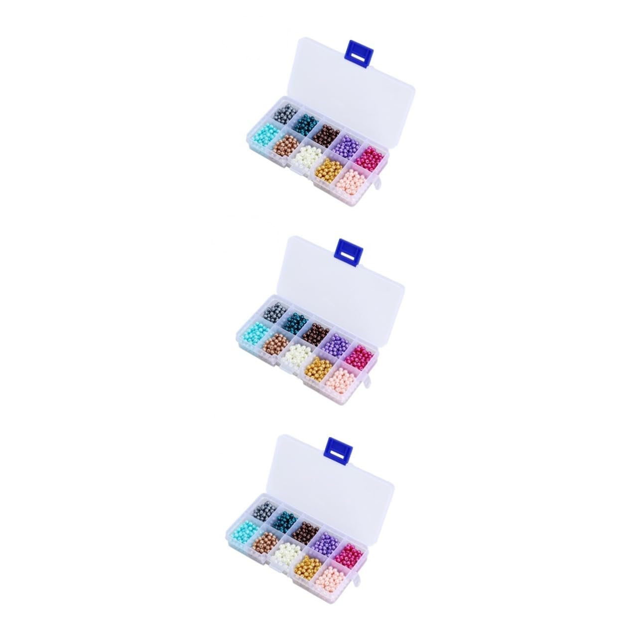 Operitacx 3 Sets Langlebige Runde Glasperlen 4 Mm Lose Perlen-set Für Halsketten- Und Ohrringprojekte 1000 Stück * 3