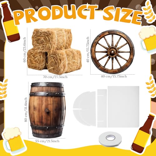 Image of 3 Pcs Cowboy Stand Party Decorations Set with Sturdy Bases Big Yard Sign for Themed Party Baby Shower, Photo Booth Props Indoor Outdoor