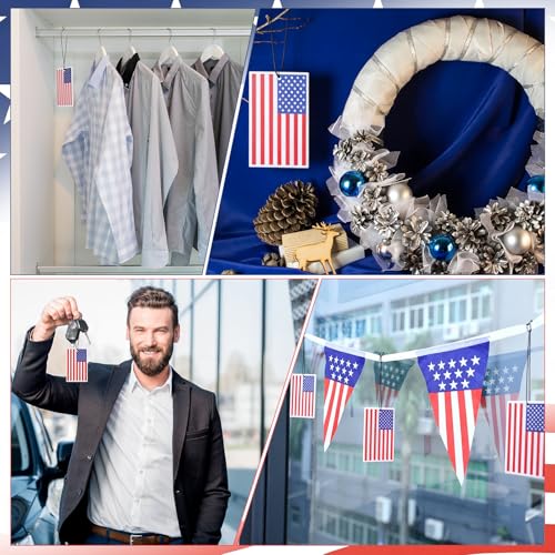 Image of Dunzy 30 Pcs Air Freshener American Flag Car Freshener Patriotic USA Flag Hanging Automotive 250 Year Anniversary Air Fresheners for Independence Day Auto Accessories, 3 Scents(Red Blue Style)