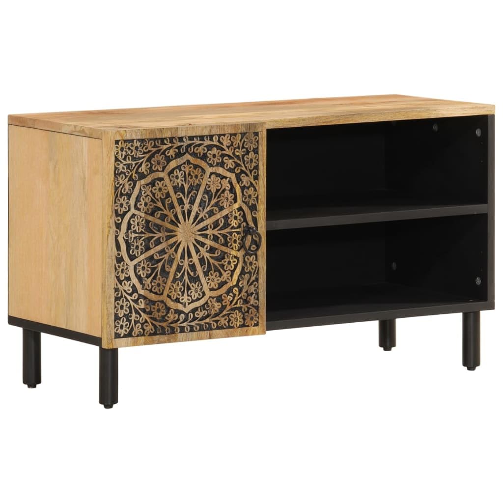 Mobile TV 80 x 31 x 46 cm, in legno massiccio di mango, mobile