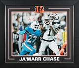 Bengals Ja'Marr Chase Signed 16x20 Framed Horizontal Photo vs. Dolphins BAS Wit