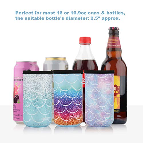 Bluecell Pack of 3 Neoprene Insulators Fish Scale Pattern Beer Can Sleeves for 16oz Drink Beer Cans (Fish-Scale Pattern(3pcs), 16 oz) - Thumbnail 5