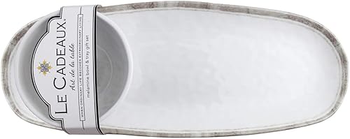 Miniatura 1 de Le Cadeaux Set de regalo de cuenco y bandeja de melamina, Rustica Antique White