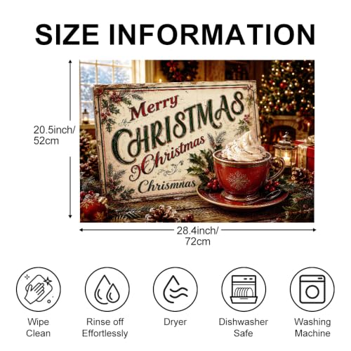Image of Vintage Christmas Stove Top Cover for Electric Stove, Holiday Mat
