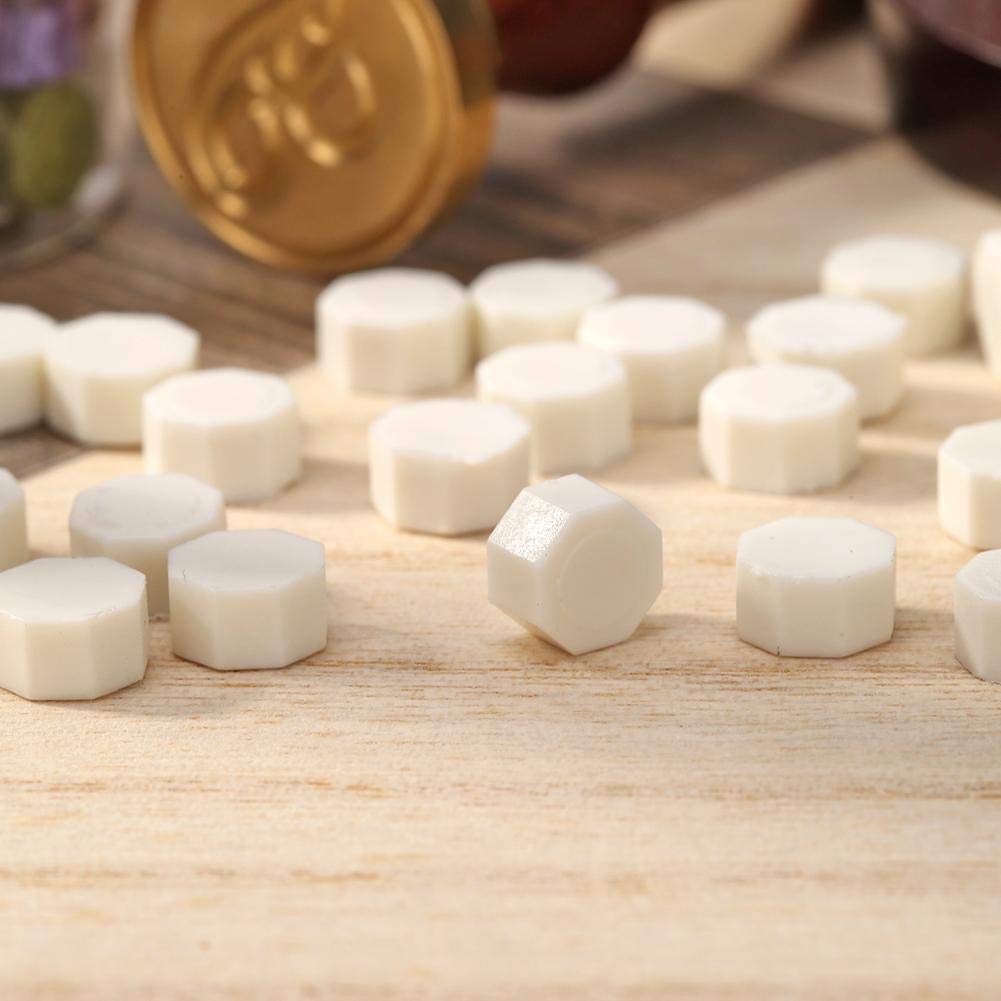 100 Perle Di Ceralacca Per Sigilli - Ottagonali, Gialle, Per Buste E Inviti