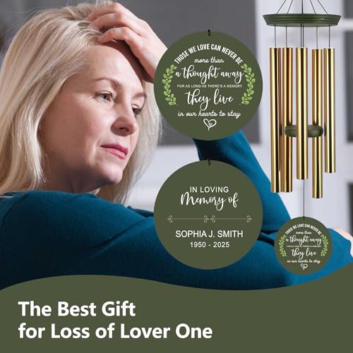 Image of ASTARIN Memorial Wind Chimes for Loss of Loved One /Mother Personalized, Bereavement Wind Chimes Gift for Funeral, Indoor /Outdoor Windchime 30 /36 inch(Produced in Texas)