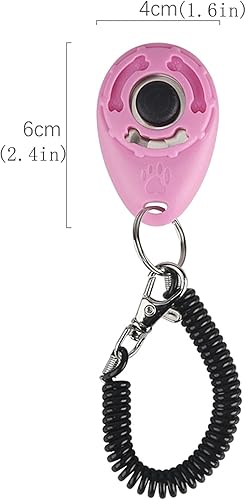 Miniatura 2 de Paquete de 2 clics de entrenamiento para perros, clicker para perros con correa para la muñeca, herramientas de entrenamiento de perros coloridos y