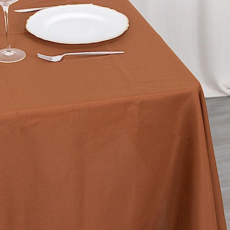 Miniatura 7 de Balsa Circle Mantel cuadrado de poliéster marrón canela de 70 x 70 pulgadas para bodas, fiestas, catering, cocina, comedor, eventos