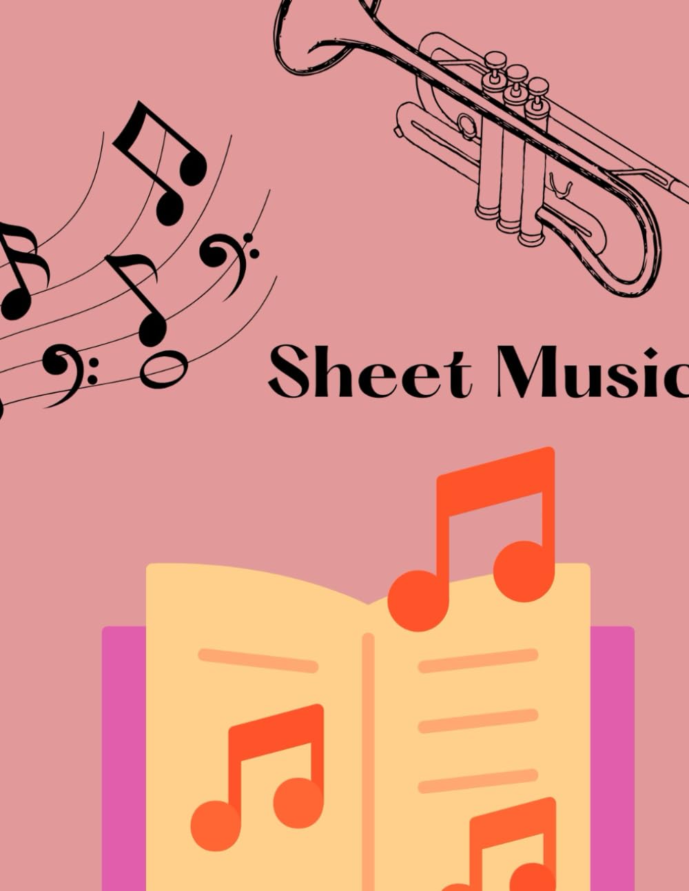 Cadeau pour musicien carnet de partitions d'amour de 105 pages pour la Saint-Valentin