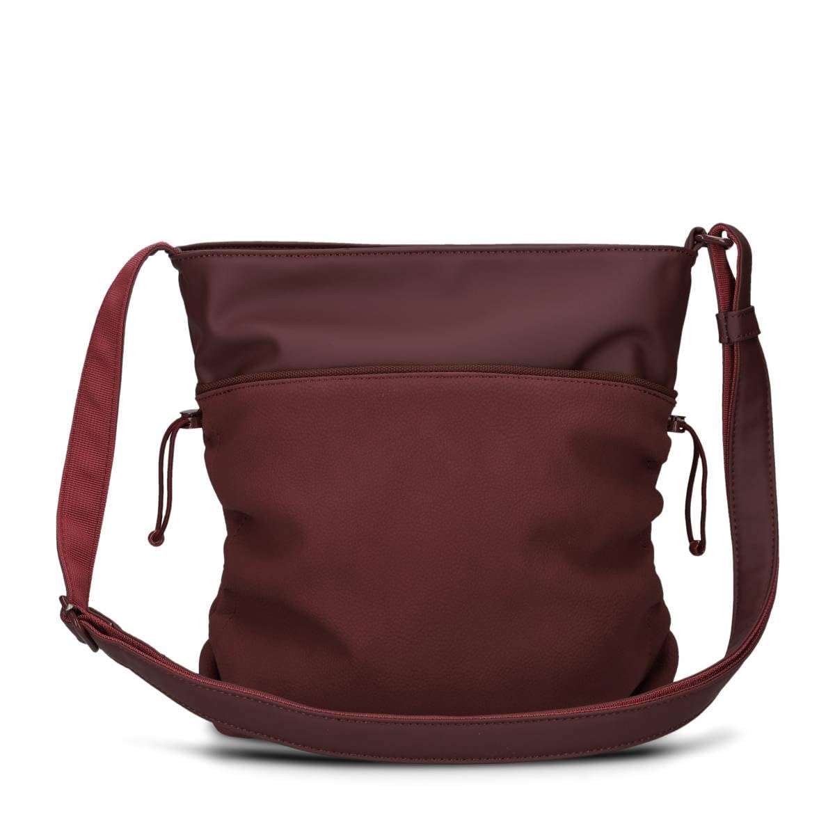 Zwei Damen Umhängetasche JANA J100 | 5 Liter Handtasche mit verstellbarem Gurt | Beuteltasche mit seitlicher Raffung | wasserfestes Kunstleder | inkl. Kosmetikbeutel im Set