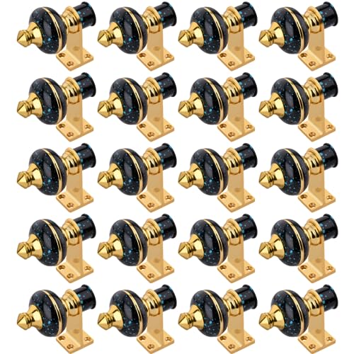 Image of Stylish Curtain Hooks /Curtain Knobs /Rod Rail Bracket for Home Black Blue Marble Finish (20P, Black Blue Marble Gold)