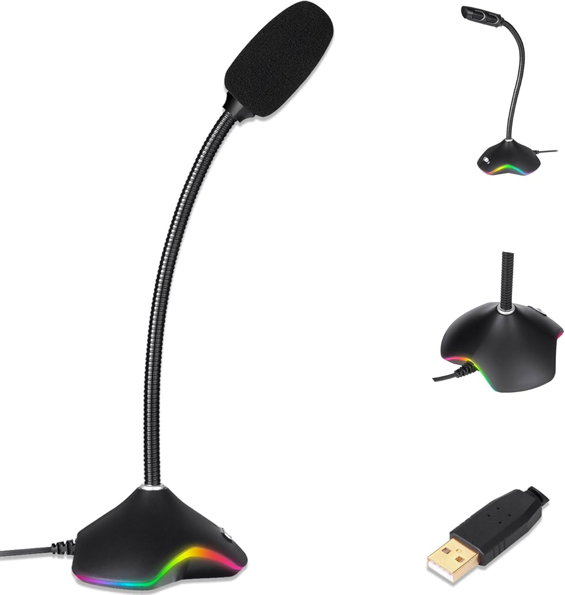 KLIM Rhapsody RGB Microphone + USB Microphone for PC + Best Sound Quality + Voice Recording, Speech Recognition, Streaming, YouTube, Podcast + Gaming Mic + Compatible with Windows Mac PS4 PS5
