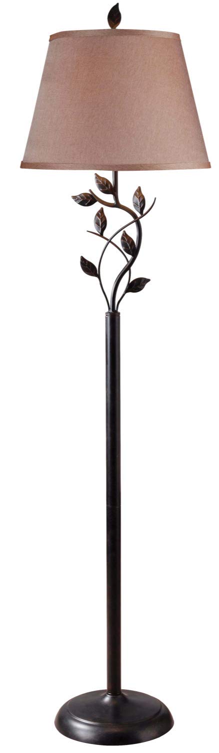 Kenroy Home 32240ORB Ashlen Floor Lamp with Oil Rubbed Bronze Finish, Rustic Style, 58.75" Height, 15" Width, 15" Depth