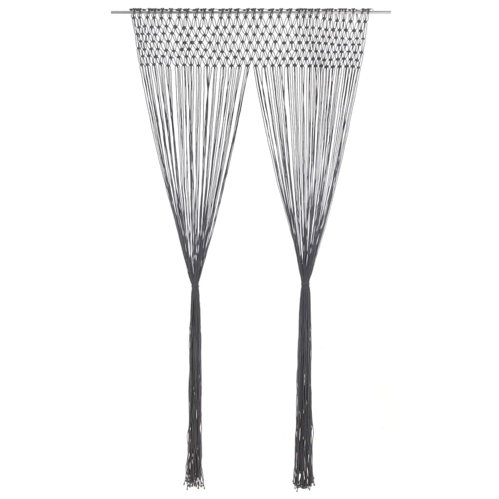 Générique Rideau Macramé Anthracite 140x240 cm Coton