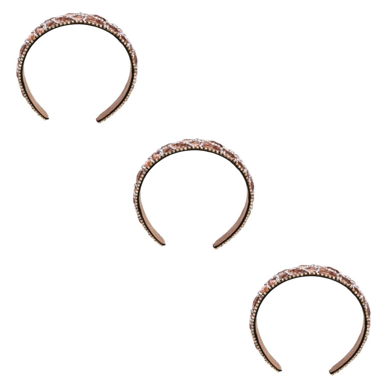 DOITOOL 3stücke Delicate Rhinestone Haarband Für Frauen Kreatives Haarschmuck-accessoire Champagnerfarbe Für Partys Und Besondere Anlässe Leicht Und Dekorativ