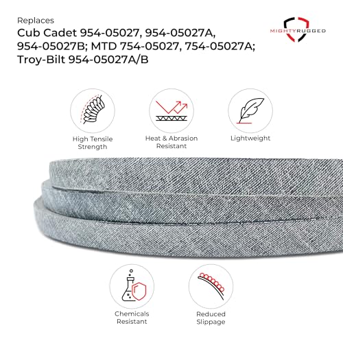 Image of 954-05027B, 954-05027A Drive Belt for Cub Cadet, Length 91 inch, Heavy Duty, Durable, Aramid Cord Belt Replaces 954-05027, 754-05027, 490-501-C061 for Tory Bilt, Toro, MTD /Cub Cadet /White