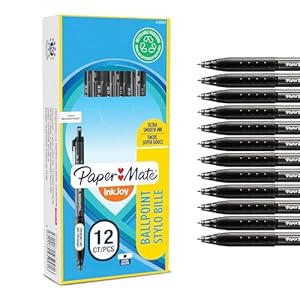 Stylo Bille Rétractable InkJoy 300 RT Paper Mate | Pointe Moyenne Noire