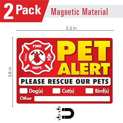 image for Vinyl Friend Pet Alert Magnets- FIRE Safety Alert and Rescue (2 Pack) 