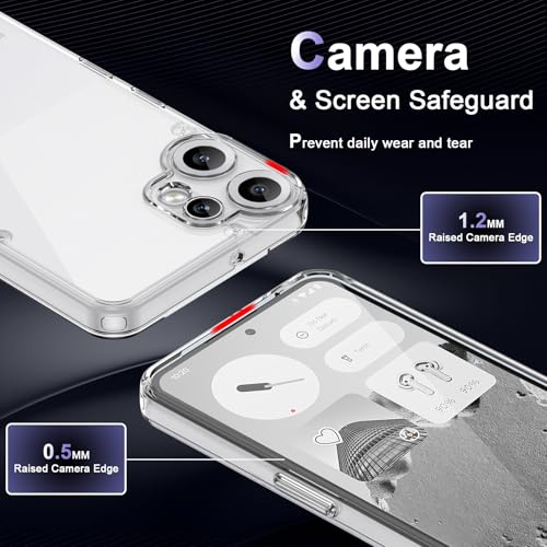 Image of Case for Nothing CMF Phone 2 Pro, Military Grade Drop Protection Phone Case, Yellowing Resistant, Anti-Scratch Hard PC Back, Shockproof Hard Ultra-Thin Protective Cover, Clear