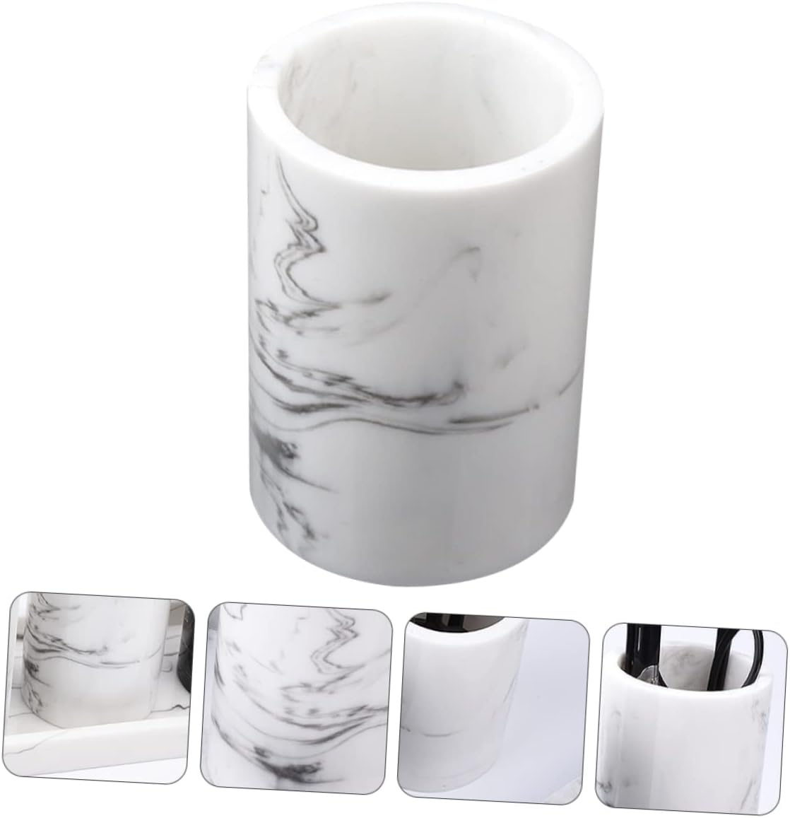 Marble Pattern Bathroom Gargle Cup Creative Toothbrush Holder for Toothpaste Makeup Brushes Rinsing and Drinking Stylish Marbling Design for Home Bathroom
