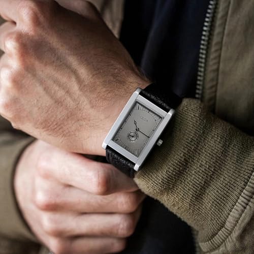 Image of CILOA Watches for Men Unique Rectangle Relojes para Hombres Fashion Simple Analog Wrist Watch with Leather Strap