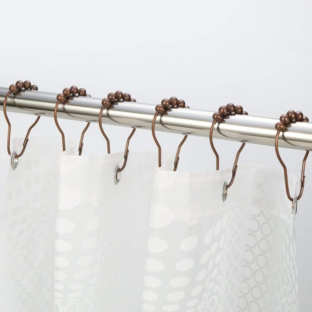 Amazer 2 Pack Shower Curtain Hooks Rings, Stainless Steel Rustproof Shower Curtain Rings and Hooks-Set of 24- Bronze