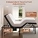Yaheetech Twin XL Adjustable Bed Frame,w/Wireless Remote,Massage Function,Nightlight,4 Height-Adjustable Legs,Head & Foot Incline,USB Ports,Easy Assembly(3-Step)