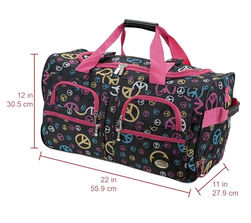 Image of Rockland Rolling Duffel Bag, Black, 22 inch