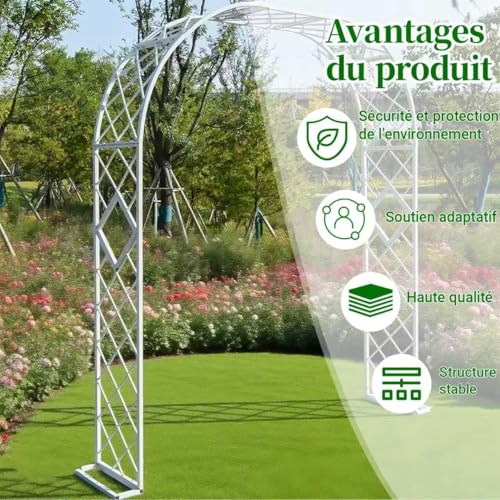 Arco de jardín contra viento para enredaderas y eventos 6
