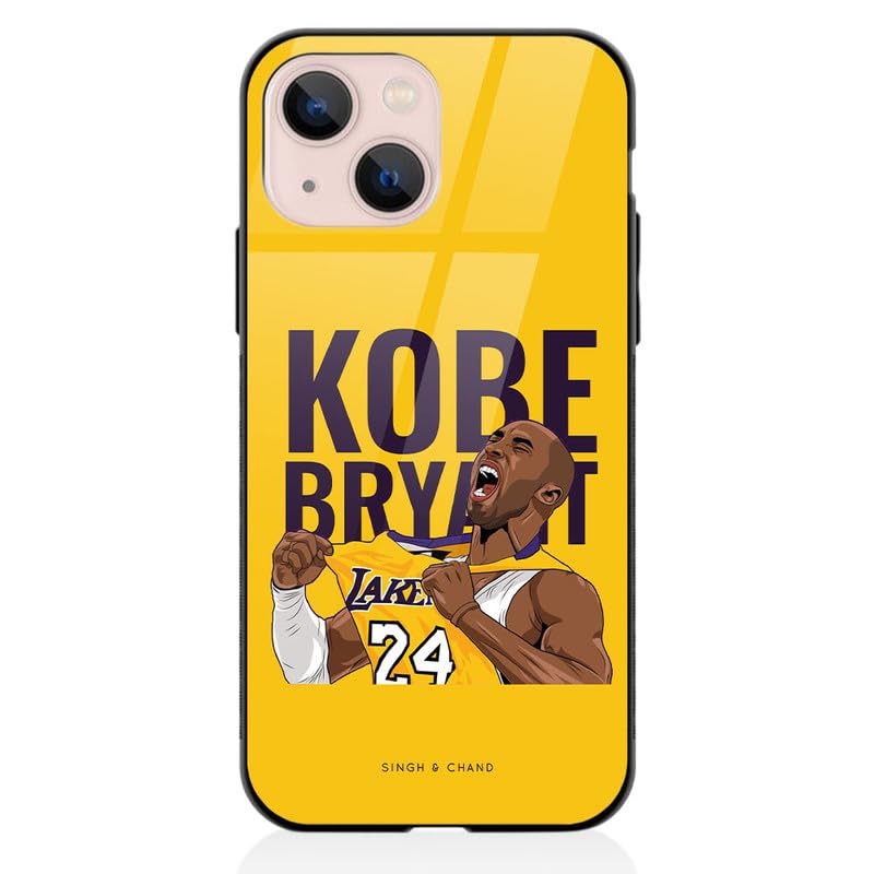 Singh & Chand Phone Cases | iPhone 13 Mini Glass Back Cover | Kobe Bryant | 4 Layer Protection | Scratch Resistant | Premium & Light Weight | iPhone 13 Mini Premium Glass Phone Case