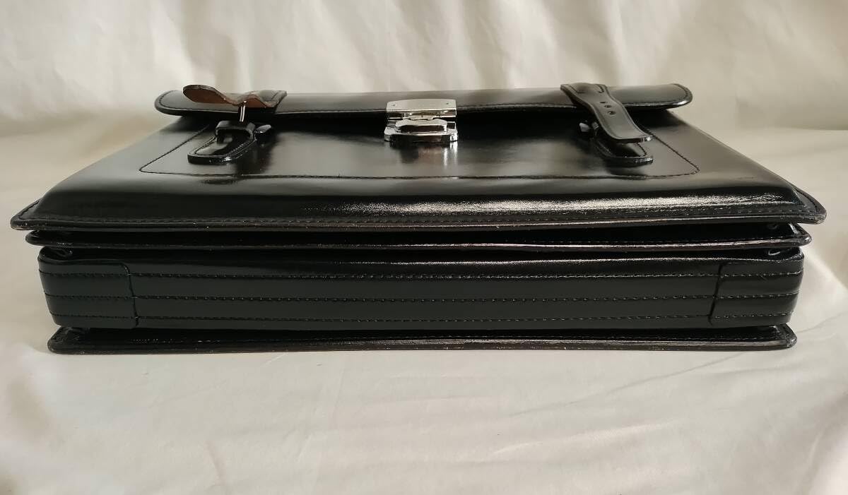 HINOMOTO スクールバッグ 鞄 レザー 黒 レトロ 本革 HINOMOTO NO.6 本革 スクールバッグ レトロ 昭和 鞄 黒 レザー 保管品④□