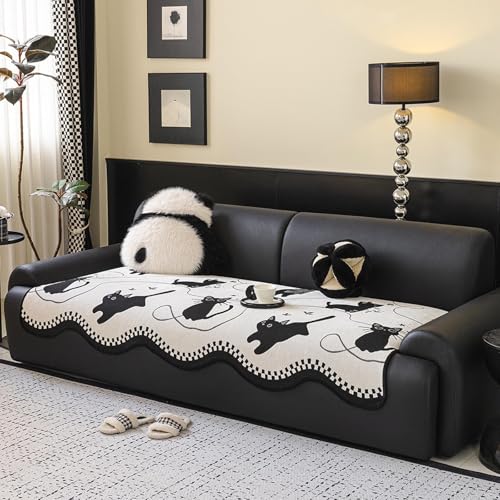 Funda de sofá de Chenilla, Lavable, Antideslizante, antiarañazos, con Divertido Estampado, para sofás de 1, 2, 3 y 4 plazas, en Forma de L y seccionales. Protector de Muebles Apto para masco