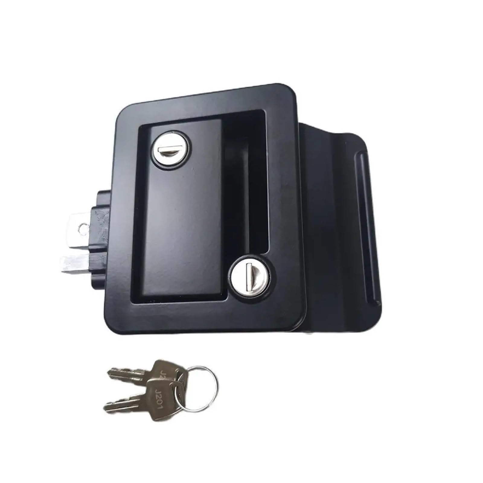 RV Travel Trailer Entry Door Lock Camper Door Latch Handle With Keys Motorhome Door Lock Replacement(Noir)