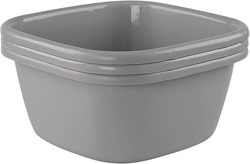 Miniatura 7 de Begale Paquete de 3 lavabos, recipiente gris, 16 cuartos de galón