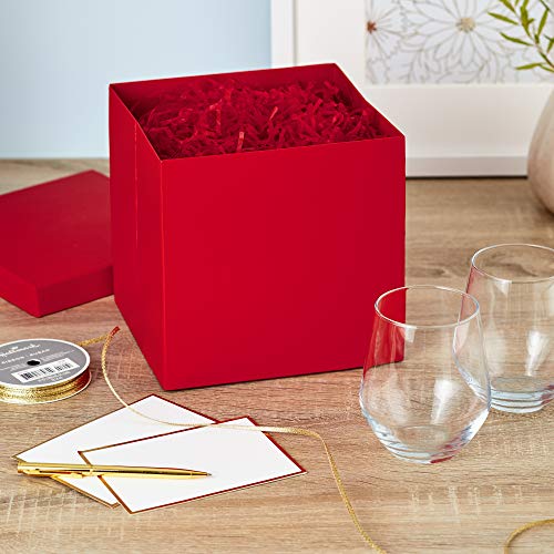 Hallmark Medium Gift Box with Lid and Shredded Paper Fill (Red 7 inch Box) for Birthdays, Graduations, Anniversaries, Christmas, Valentine's Day, All Occasion - Image 3