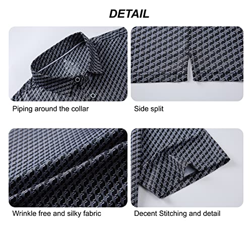 WARHORSEE Golf Polo Shirts for Men Short Sleeve Wrinkle Free 4 Way Stretch Moisture Wicking Performance Collared Tshirts4