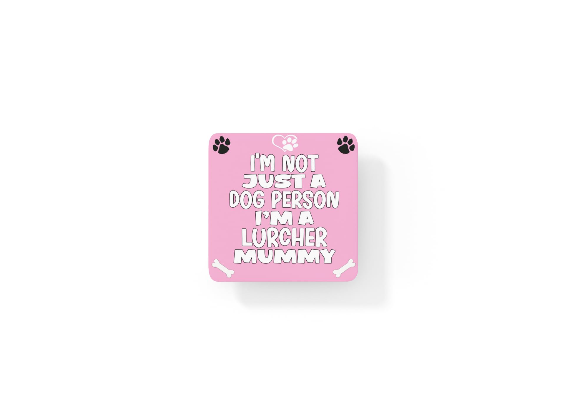 Decalarama Multicolor Lurcher Coaster Gift - I'm Not Just A Dog Person I'm A * Mummy - Novelty Cute Pet Owner Mug Cup Coaster Present