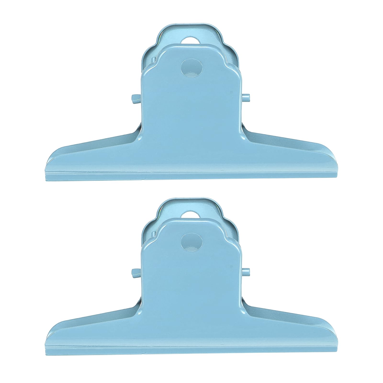 PATIKIL 2Pcs Extra Large Binder Clips, 3.9" Metal Chip Clips Paper Clamps Hinge Clamp for DIY Crafts, Paintings, Drawings, Photos, Snacks, Foods Home Office Supplies, Sky Blue