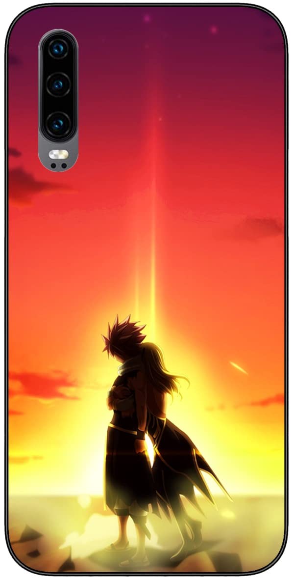 Compatible with Huawei P30 case Fairy Anime with Tail 643 Anime Soft TPU Rubber Protection Cover Phone Cace Black