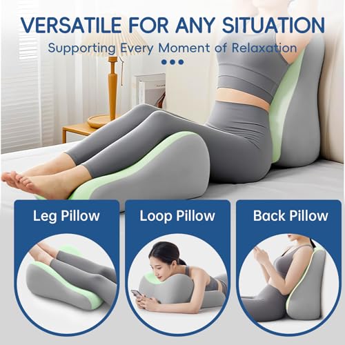 Image of Latex Comfort Pillow for Adults | Supportive Cushion for Pregnancy, Relaxation & Couples | All-Purpose Sleeping & Lounging Pillow with Washable Cover-Green