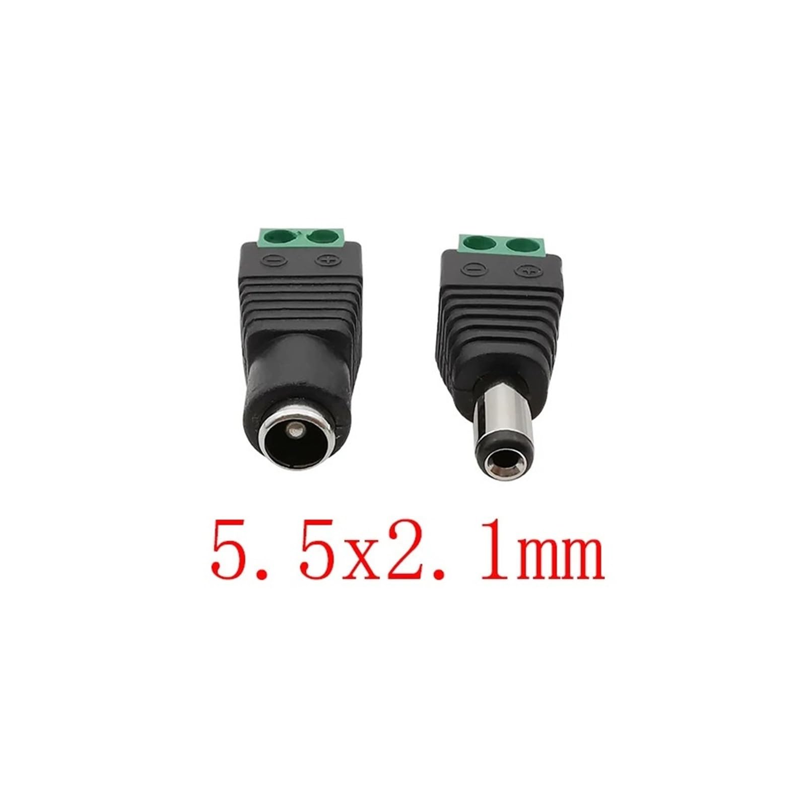 Wtyczka zasilania DC 12 V 5,5 x 2,1/2,5 mm męski żeński adapter do taśmy LED kamery bezpieczeństwa CCTV (10 męskich 5,5 x 2,5 mm)