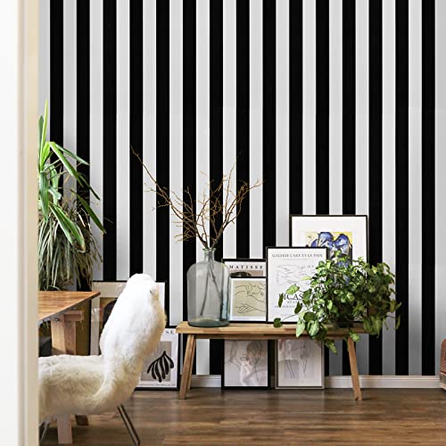 VANISA Film adhésif - 37 x 500 cm - Blanc et noir - Pour salon, salle de bain, chambre à coucher, balcon et meubles Cover