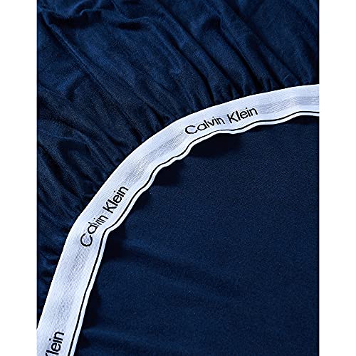 Image of Calvin Klein Home Modern Cotton Harrison Sheet, Twin Flat, Navy